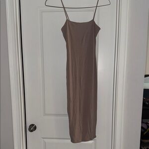 Naked Wardrobe Brown Midi Dress